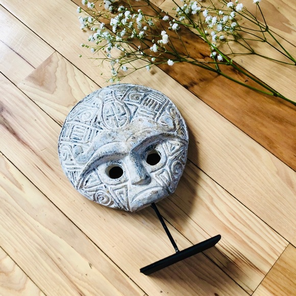 Aztec Tribal Face Statue